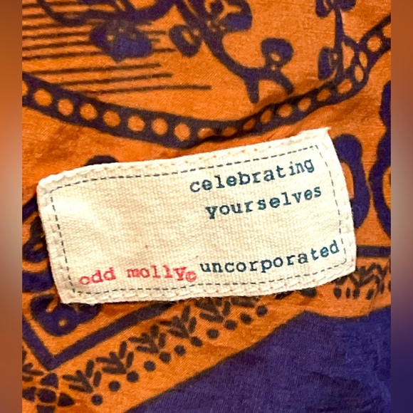 EUC S Odd Molly Vibrant Blue Orange Dress - Picture 6 of 12